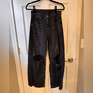 Distressed Black Denim Jeans